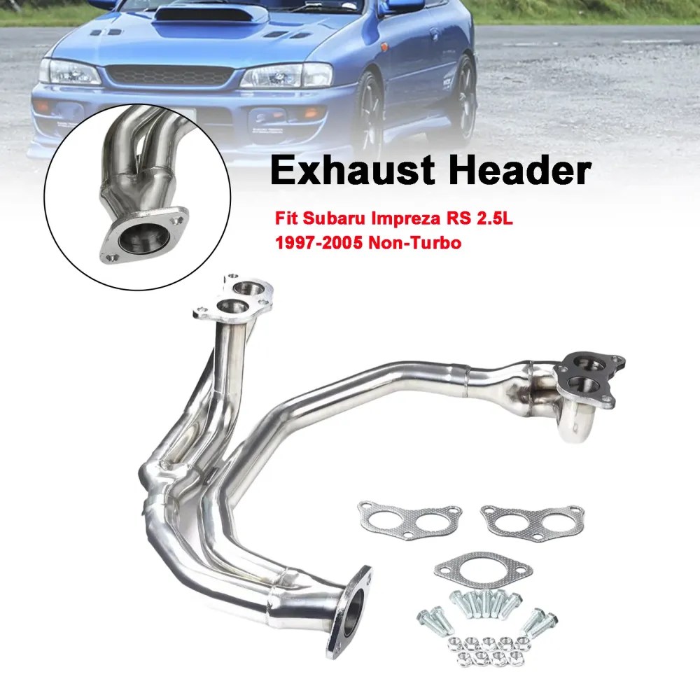 Rustfritt stålhodemanifold Eksosmisjon Subaru Impreza 2.5RS 1997-2005