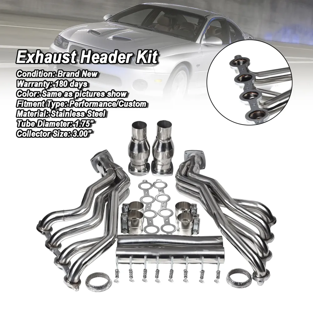 Rustfritt stålhodemanifold Eksosmontering Pontiac GTO 6.0L V8 2005-2006