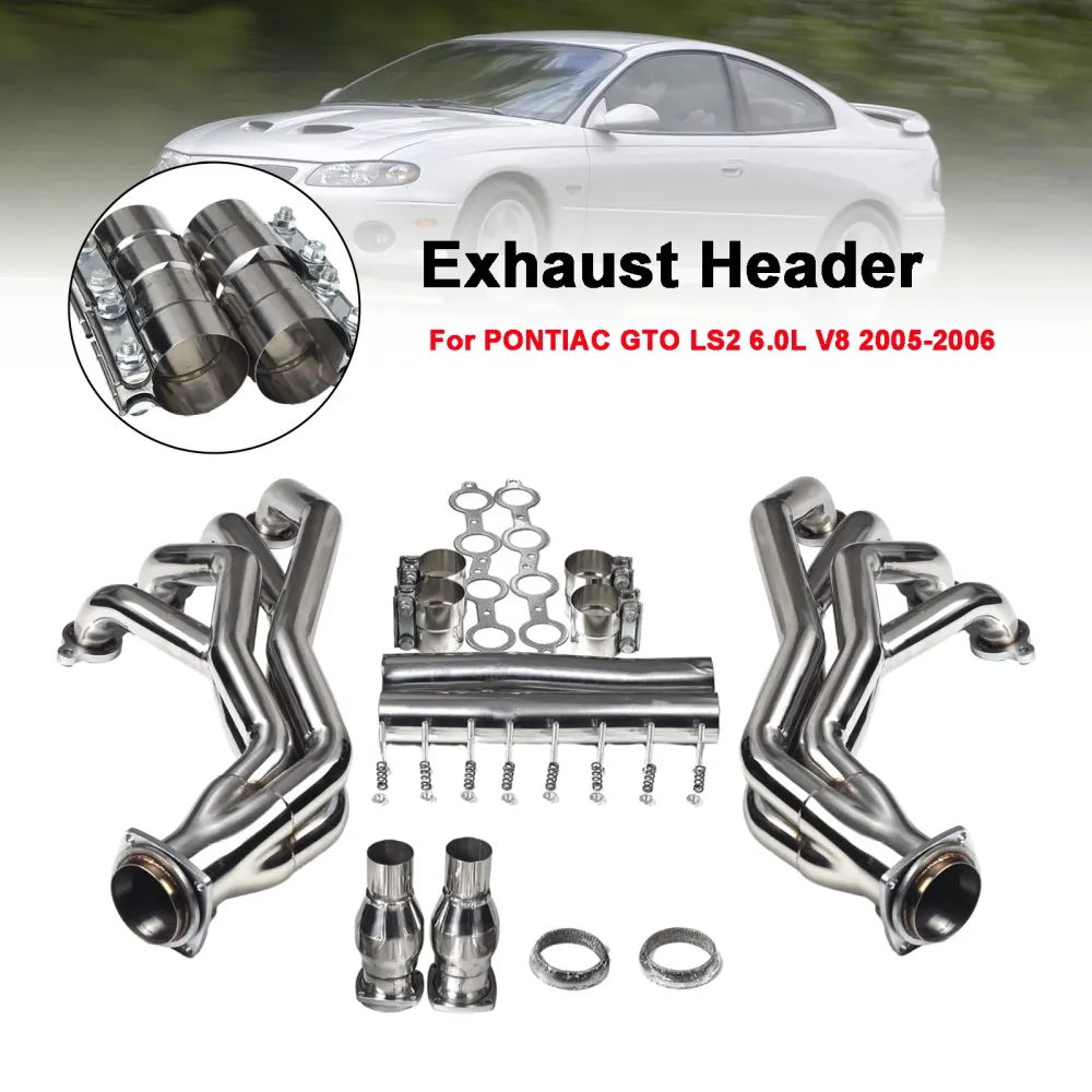 Rustfritt stålhodemanifold Eksosmontering Pontiac GTO 6.0L V8 2005-2006