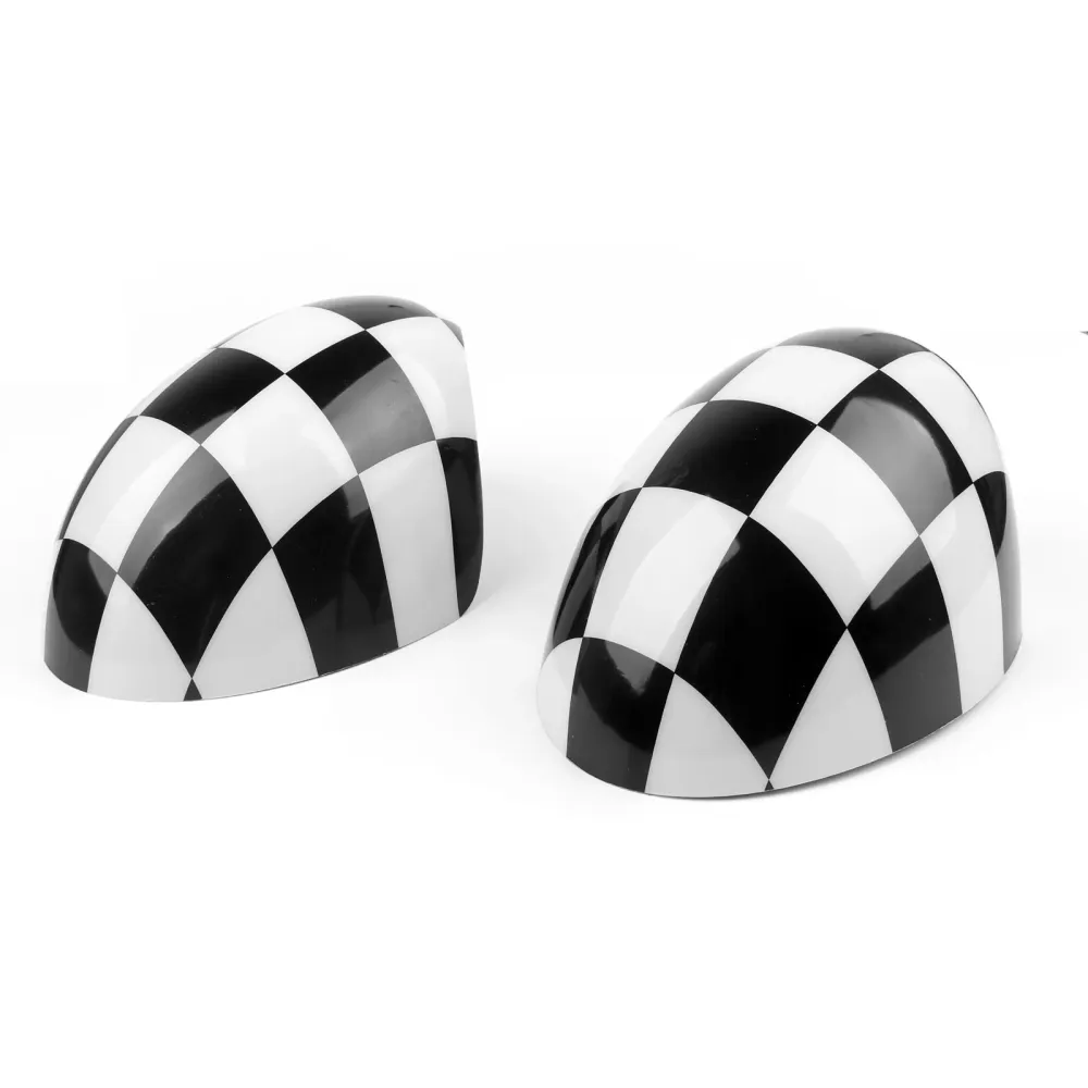 2 x rutete vingespeildeksler passer mini cooper R55 R56 R57 strømfoldspeil