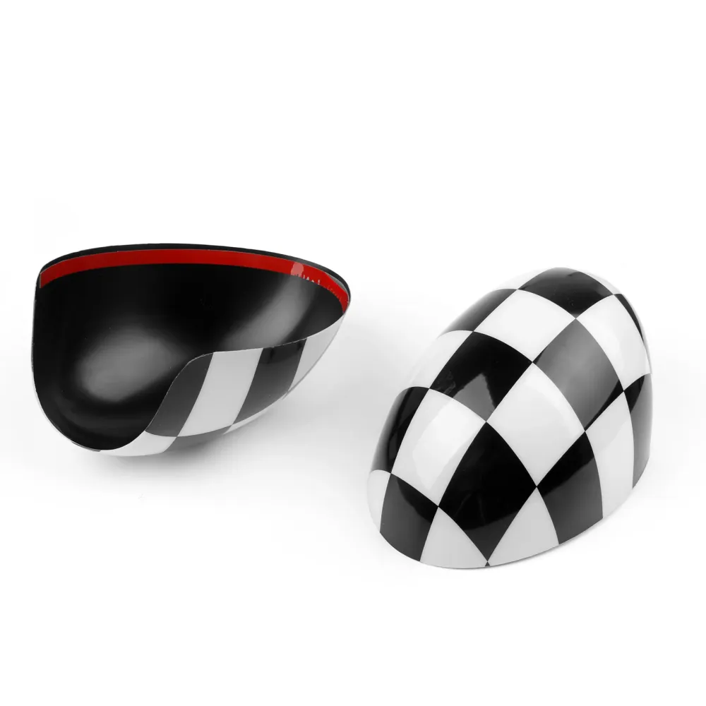 2 x rutete vingespeildeksler passer mini cooper R55 R56 R57 strømfoldspeil