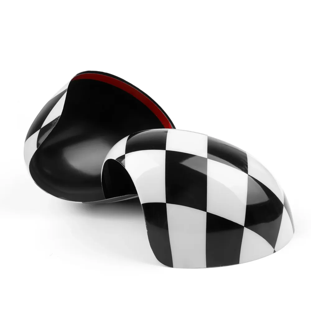 2 x rutete vingespeildeksler passer mini cooper R55 R56 R57 strømfoldspeil