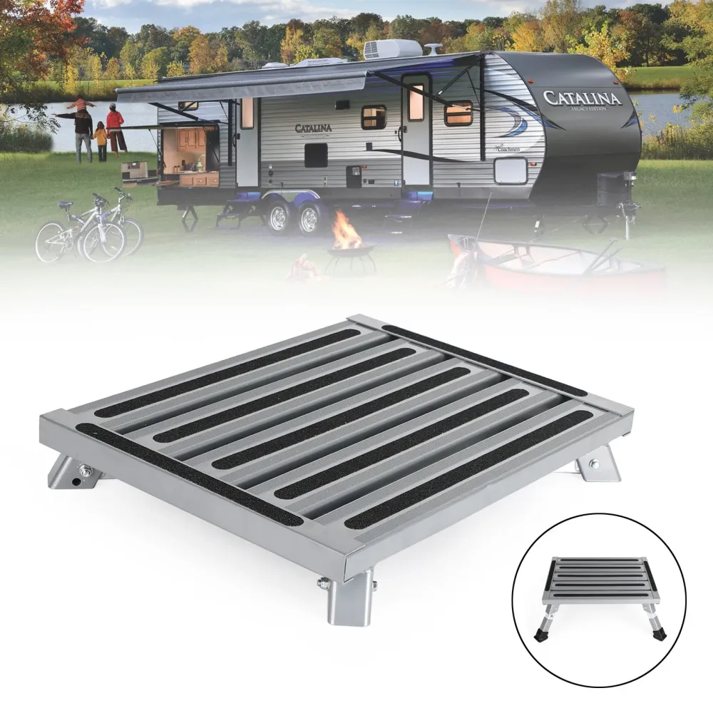 Sammenleggbar aluminiumsplattform RV trinn avføring trailer camper arbeidsstige bærbar