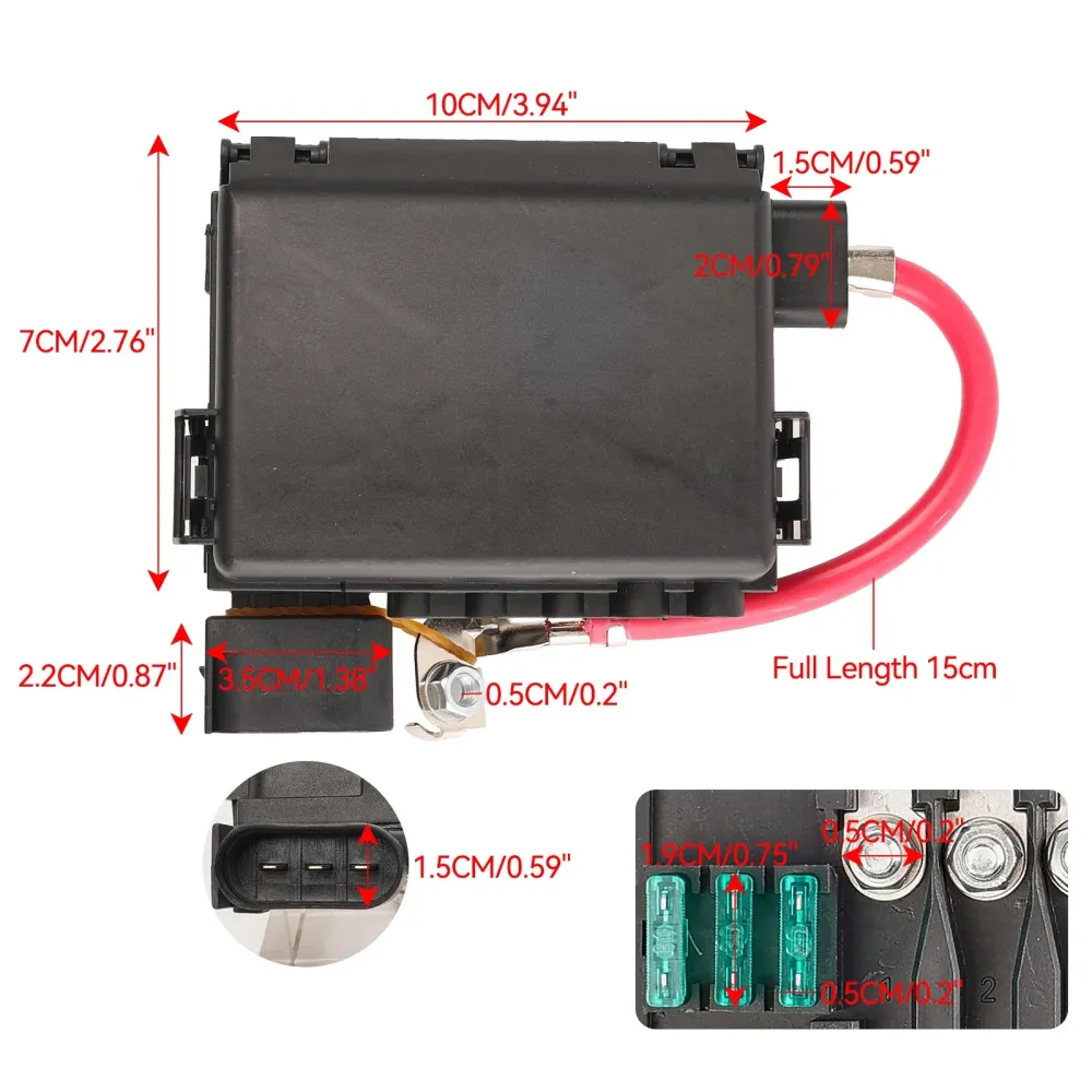 Sikringsboks batteri terminal 1J0937550A VW Jetta Golf MK4 Beetle 1999-2004