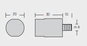 Sinkanode Yanmar, Motor, 30 * 20 Tråd: 8 * 1,25, 0.066kg, Y 27210200300