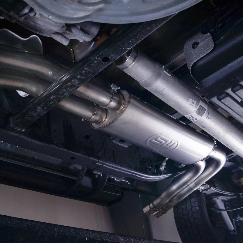 Stainless Works 2015-18 F-150 Exhaust X-Pipe Resonator Muffler Exits Front Passenger Rear Tire