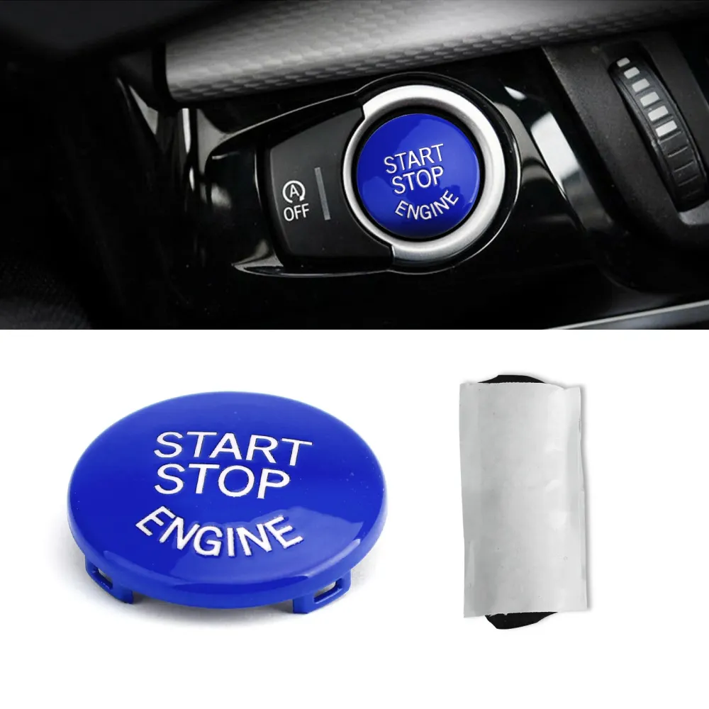 Start stopp motorknappbryterdeksel BMW E -chassis E90 E91 X5 E70 E60 Blå
