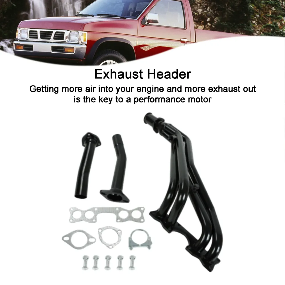 Steel Header Manifold eksospasning Nissan D21 Pickup 2.4L 1990-1995 Tri-y