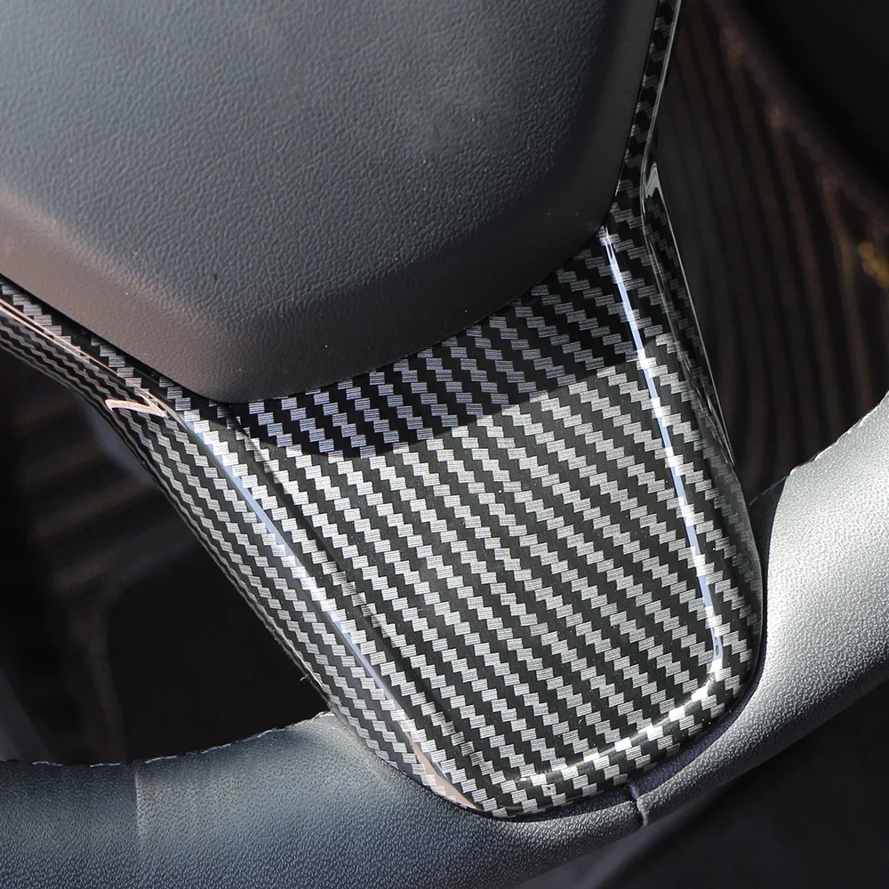 Steering Wheel Button Panel Trim Cover Tesla Model 3 and Model Y Carbon Fiber Finish