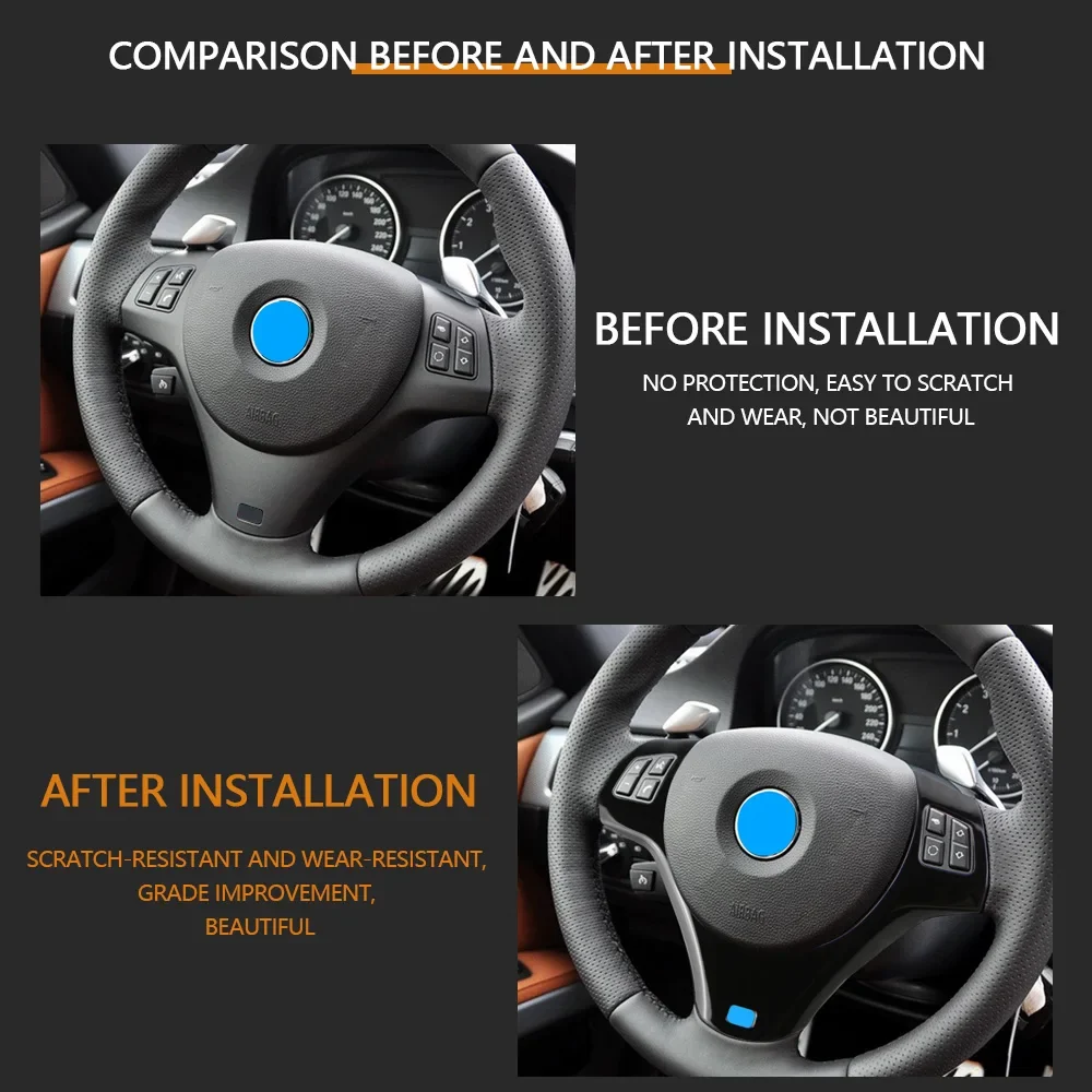 Steering Wheel Trim Moulding Chrome Cover BMW 1 Series E90 E92 E93 Durable Interior Accent