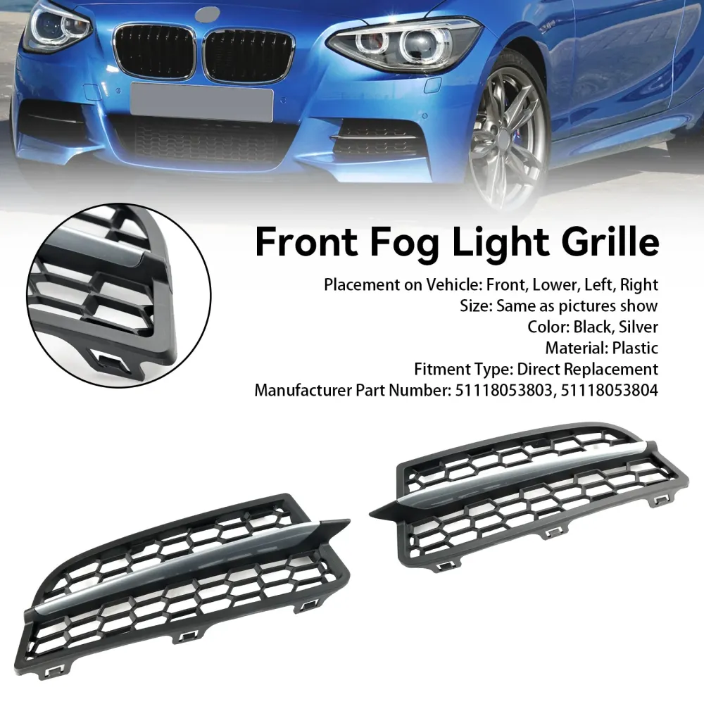 2 stk front støtfanger tåkeledning Bezel Grill Grille Fit BMW F20 F21 2011-2015 m