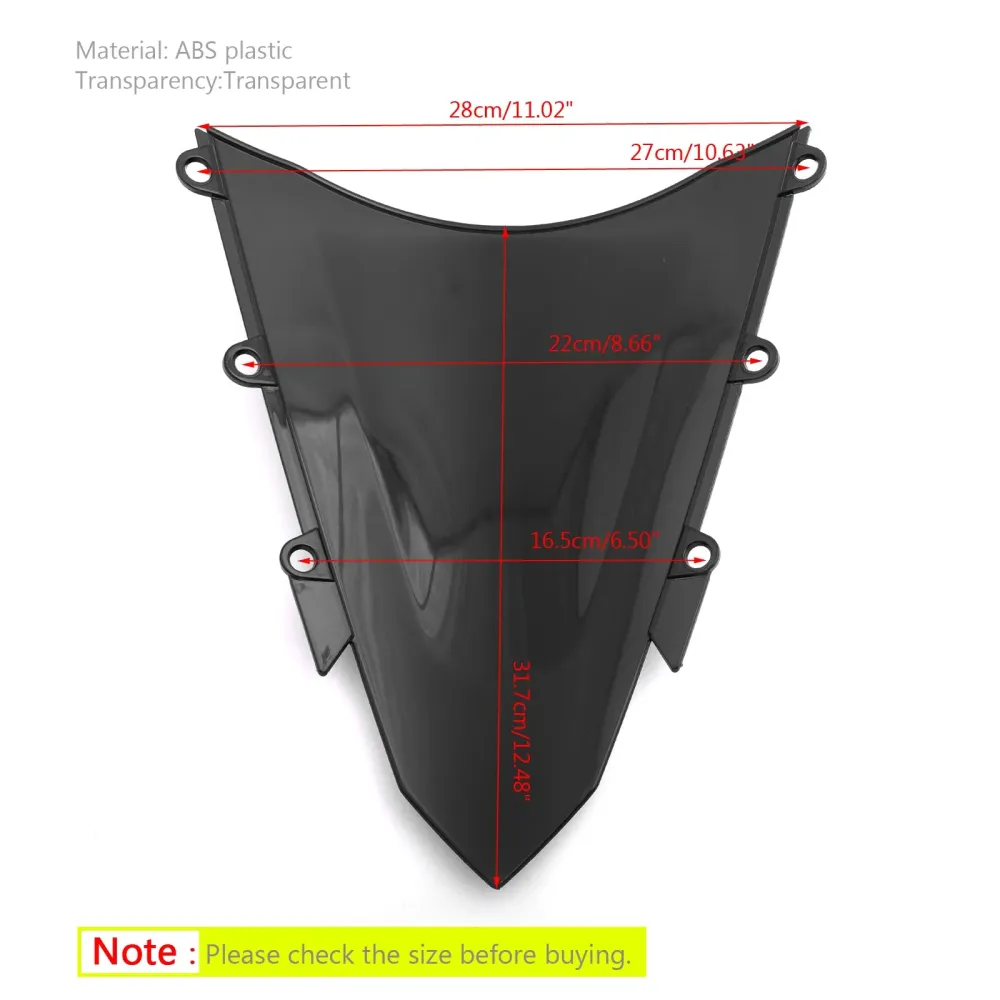 1 stk motorsykkel ABS frontrute frontrute Honda CBR500R 2016-2018 generisk