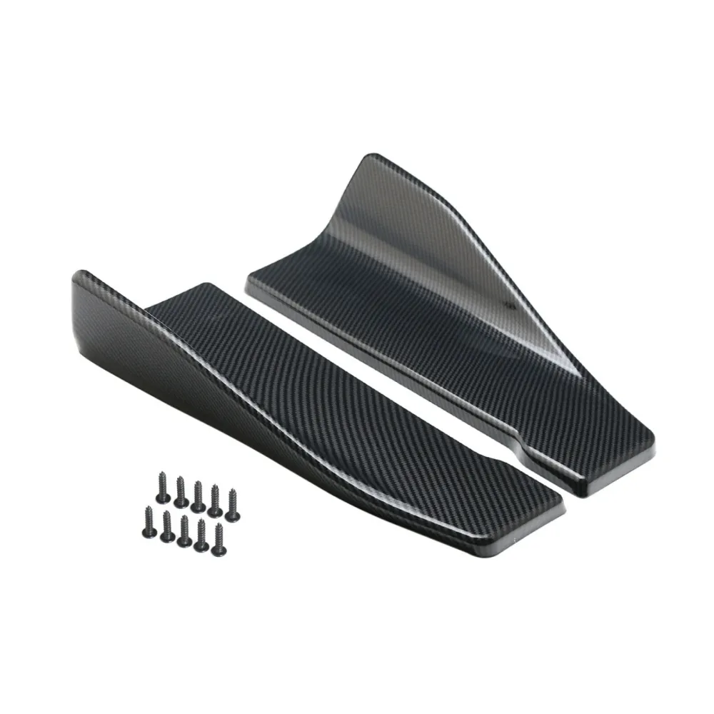 2 stk 35 cm skjørt spoiler bak leppeforlengelse rocker splittere winglet vinger karbon