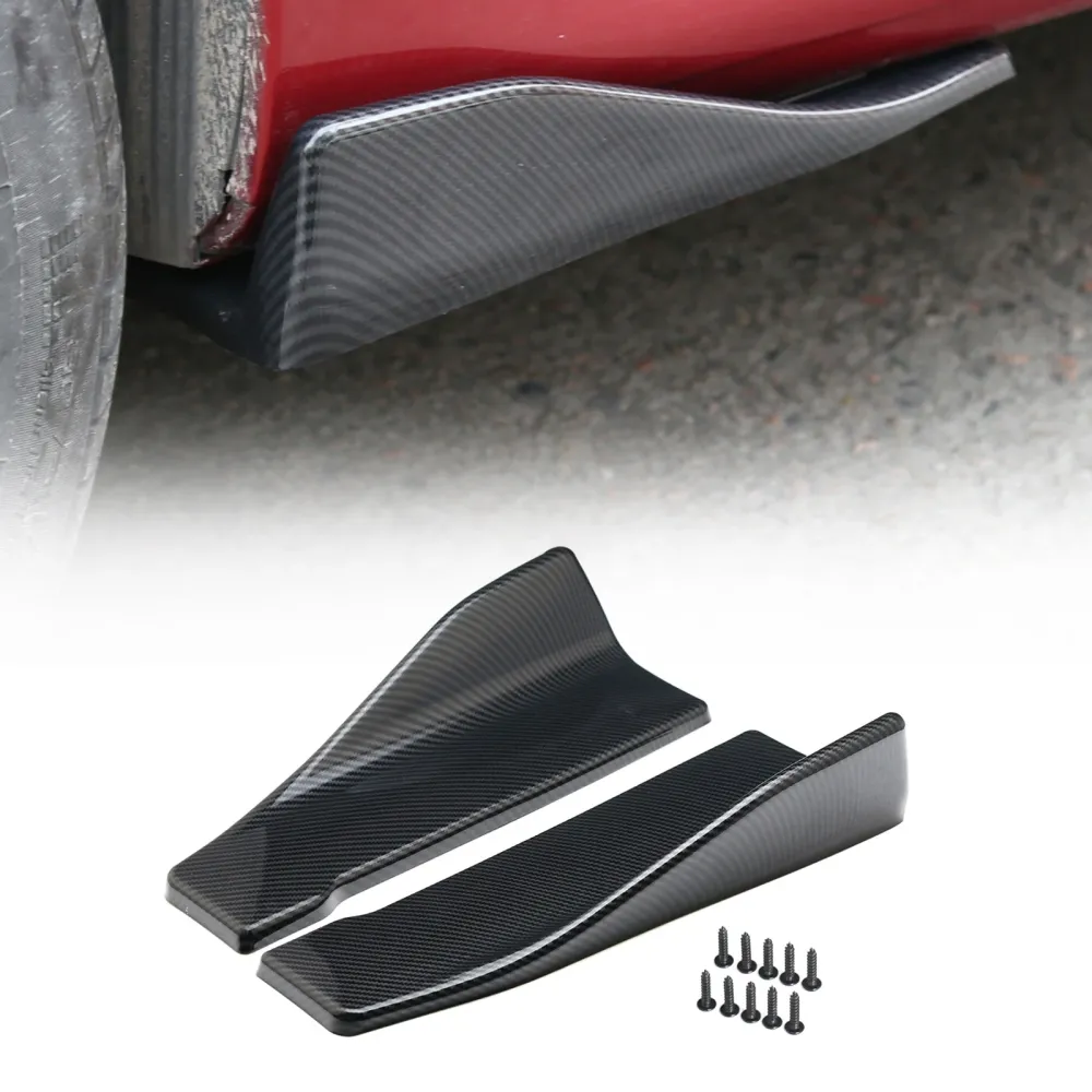 2 stk 35 cm skjørt spoiler bak leppeforlengelse rocker splittere winglet vinger karbon