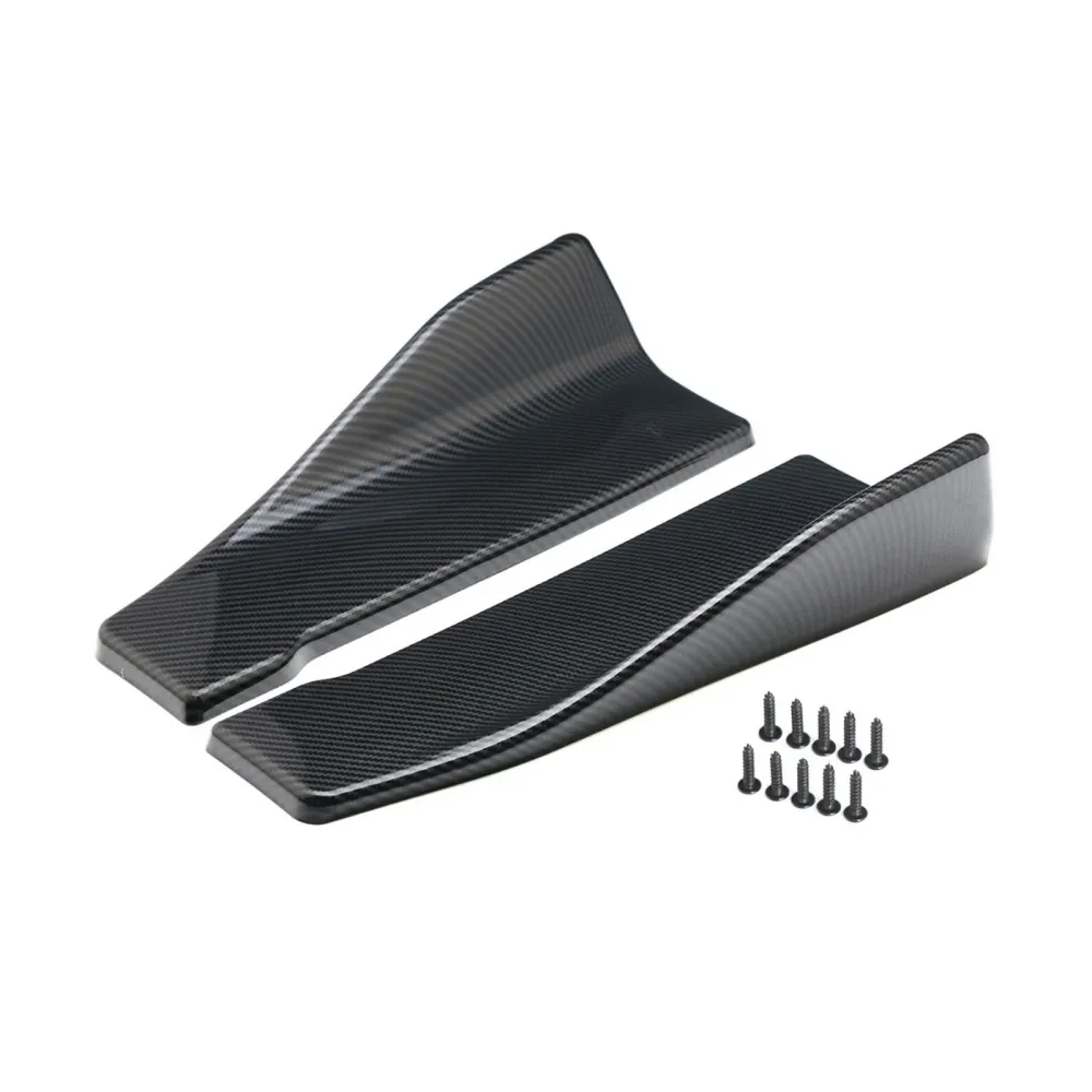 2 stk 35 cm skjørt spoiler bak leppeforlengelse rocker splittere winglet vinger karbon
