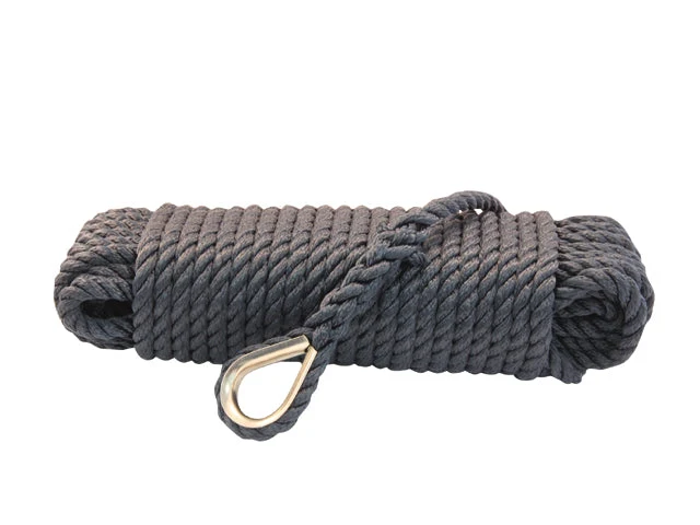 Talamex, Ankerline 10 mm sort 20 m, 3-trådet