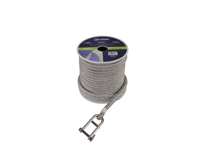 Talamex, Fallline med Fallende sjakkel hvit/svart 8mm 30m, 1100 daN