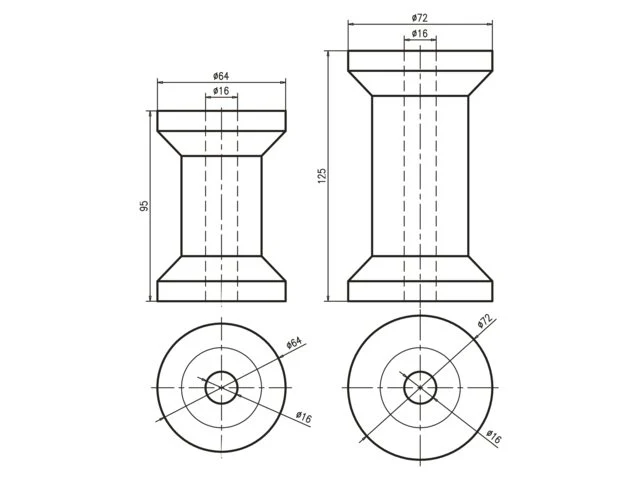 Talamex, Kjølrull PU, L125mm Ø72mm H16mm
