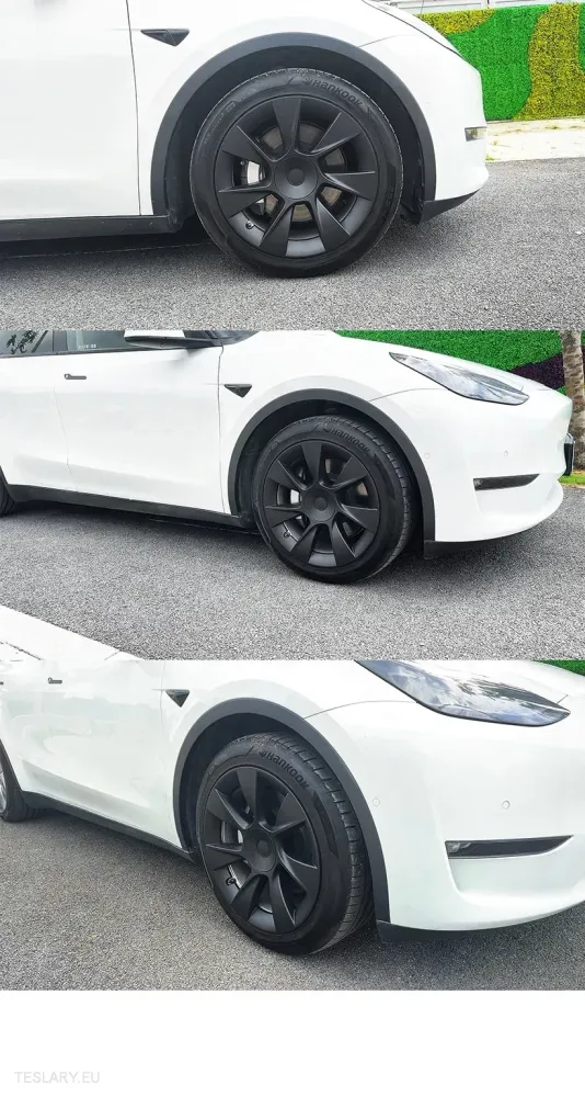 TESLA Y 19" HELDEKKENDE SPORTHJULKAPSLER - MATT SVART