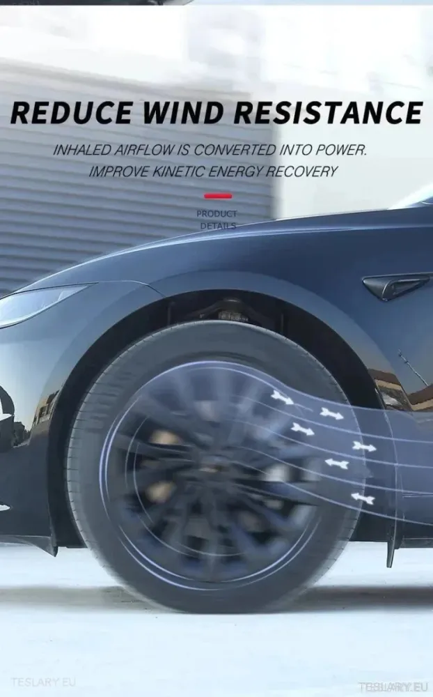 18" Tesla 3 Highland helfelg sølvfargede hjulkapsler