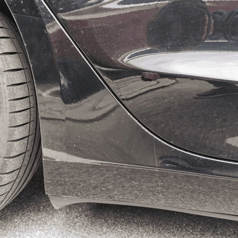 Tesla Model 3 beskyttelsesfilm - sett med 4, vippearm bak og hjulbue