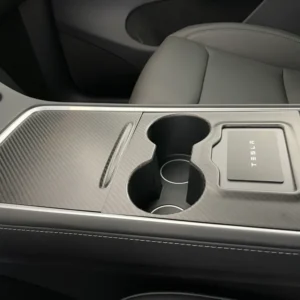 Tesla Model 3 og Y - Ekte karbon midtkonsolldeksel med nøkkelkortutsparing i MATT