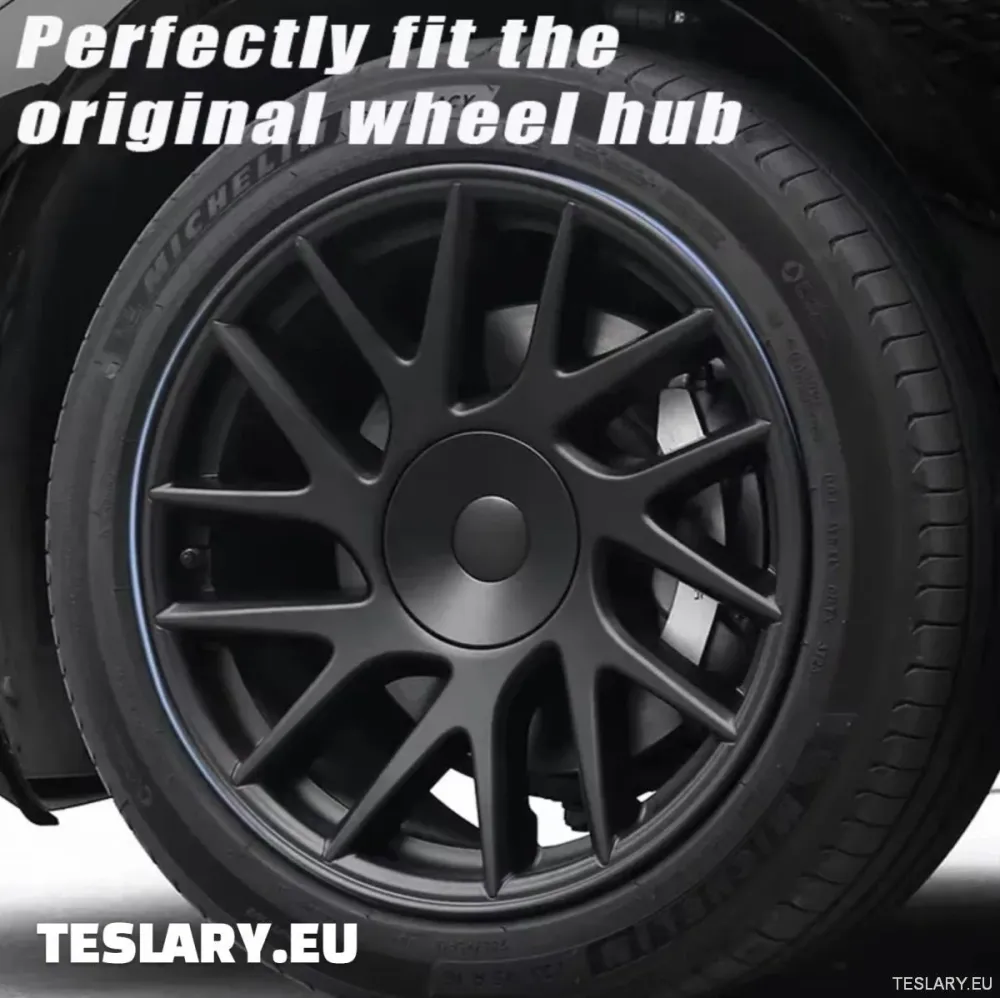 18" Tesla Model 3+ Highland helfelg mattsvarte hjulkapsler