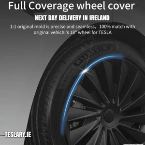 Tesla Model 3+ Highland 18" Hjulkapsler i bladstil – matt svart