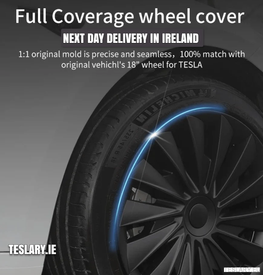 Tesla Model 3+ Highland 18" Hjulkapsler i bladstil – matt svart