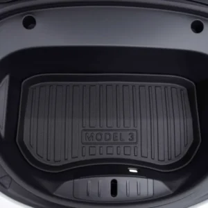 Tesla Model 3 liten frunk matte - allværs beskyttelsesmatte - stripe design - M3 2021 / 2022 / 2023