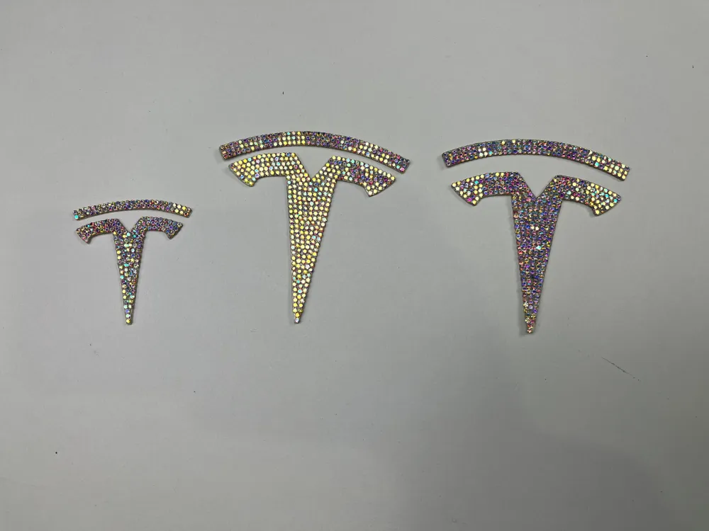 Tesla Model S - T-Logo Diamond Decal Sett med 3