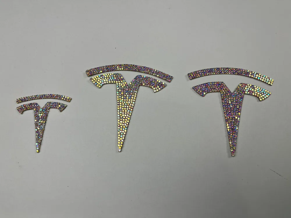 Tesla Model S - T-Logo Diamond Decal Sett med 3