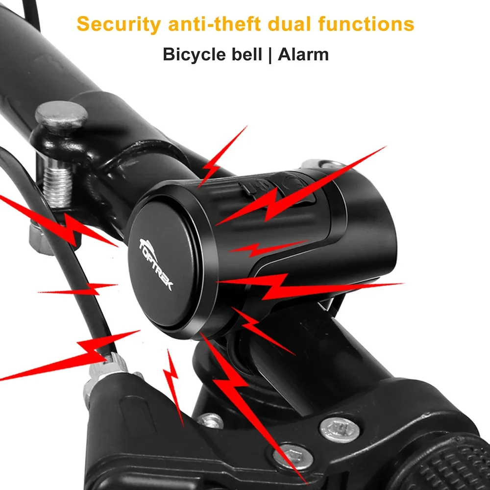 Toptrek TOPBEL0001 Bike Electric Horn High Decibel Alarm, USB Charging