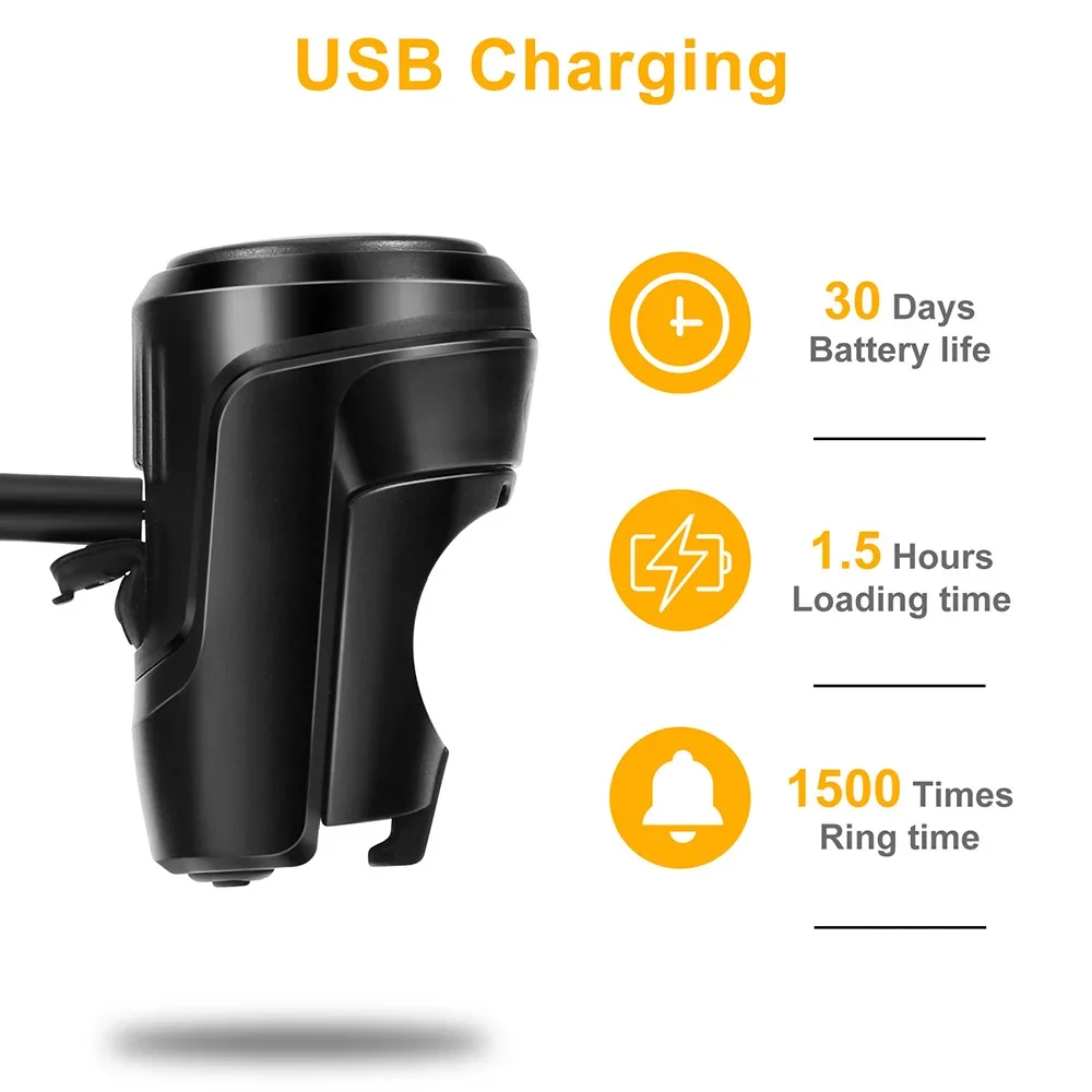 Toptrek TOPBEL0001 Bike Electric Horn High Decibel Alarm, USB Charging