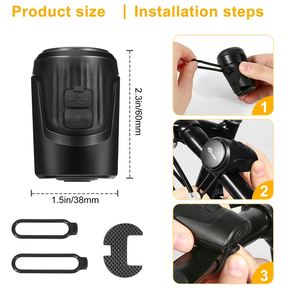 Toptrek TOPBEL0001 Bike Electric Horn High Decibel Alarm, USB Charging