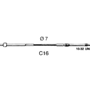 Ultraflex, C16 Motor Kontroll Kabel, 80 mm, Op til 29 kW (40 hk) – Størrelse: 2,75 M