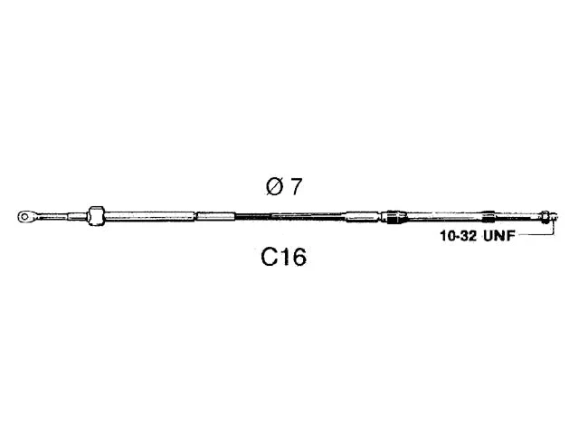 Ultraflex, C16 Motor Kontroll Kabel, 80 mm, Op til 29 kW (40 hk) – Størrelse: 3,97 M