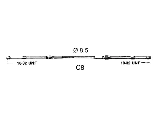 Ultraflex, C8 Motorstyrekabel, 87 mm - MMC-forbindelse – Størrelse: 1,83 M