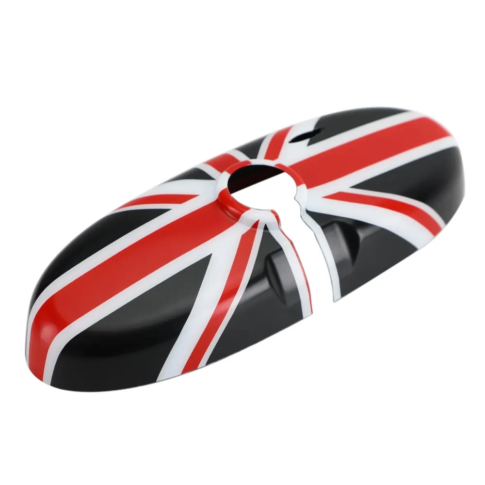 Union Jack UK Flag Back View Mirror Cover Mini Cooper R55 R56 R57 Svart/rødt