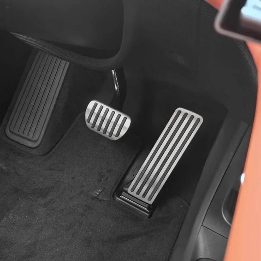 Universal AT Compatible Stainless Steel Pedal Covers Anti-Slip Rubber