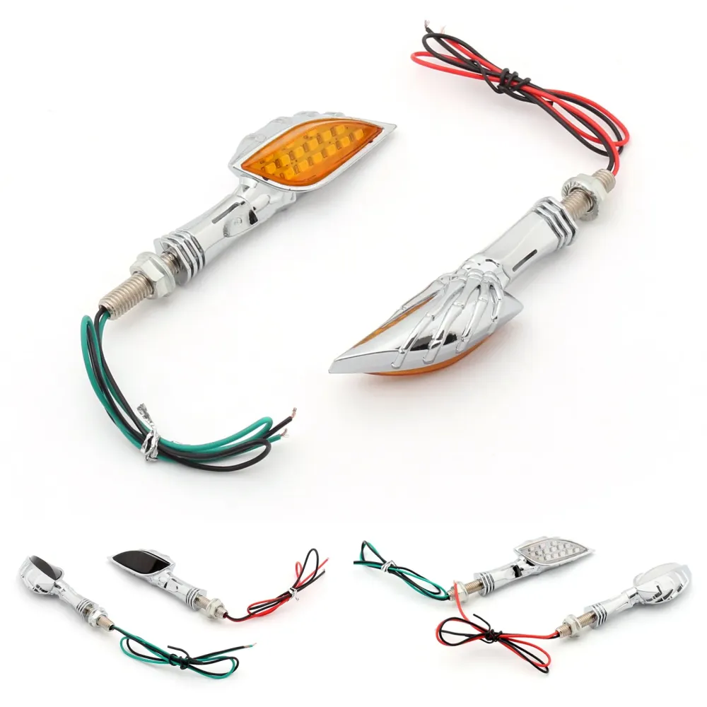 Universal Skeleton Hand LED blinklys Blinker Indikator 3 Farge generisk