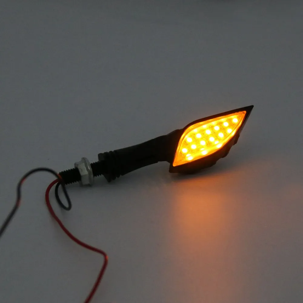 Universal svart skjeletthånd LED blinklys blinker indikator 3 farge generisk