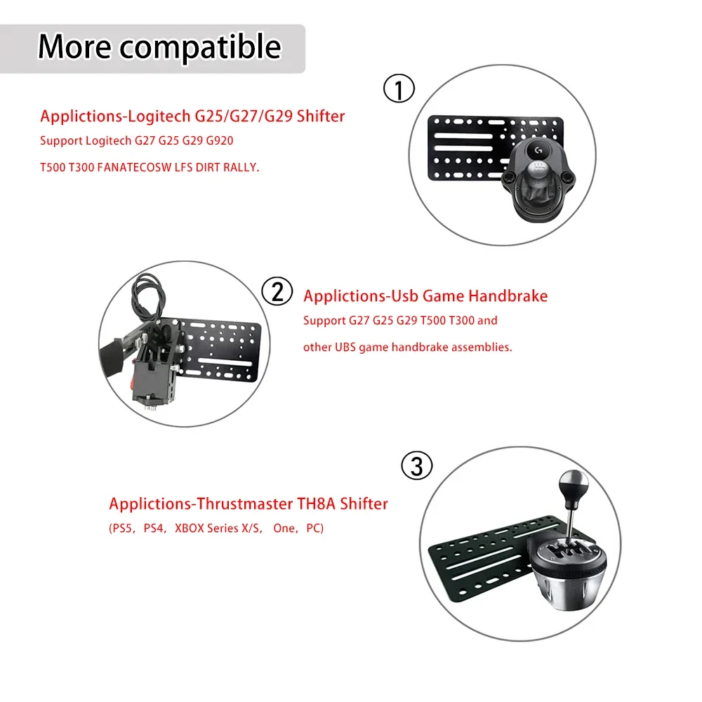 USB Handbrake Mount Bracket Plate Logitech G27, G25, G29, G920 TH8A Shifter
