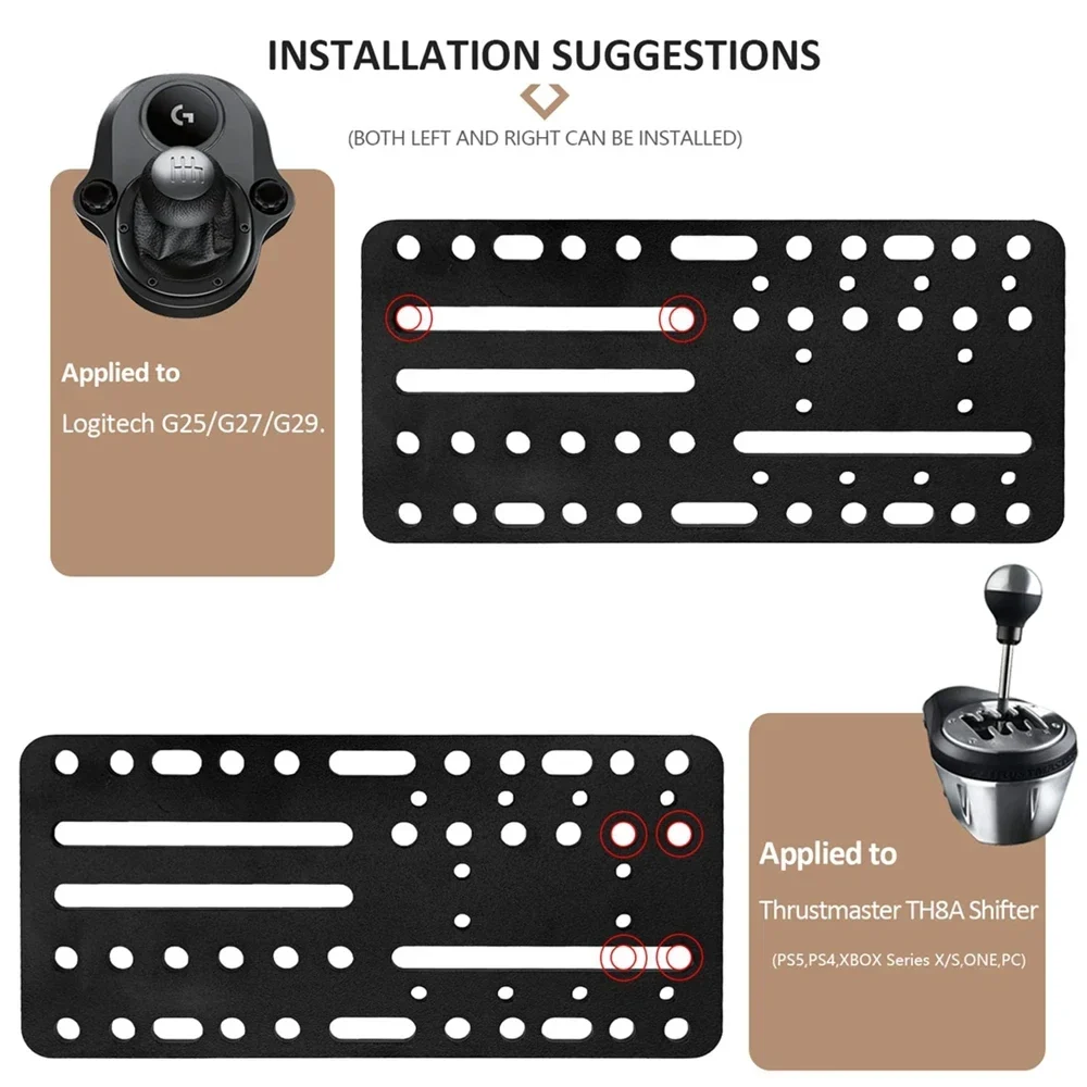USB Handbrake Mount Bracket Plate Logitech G27, G25, G29, G920 TH8A Shifter