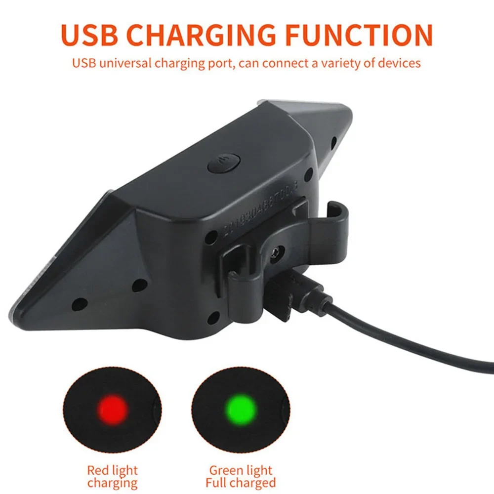 USB Rear Bicycle Tail Light Wireless Remote and Horn MTB Road