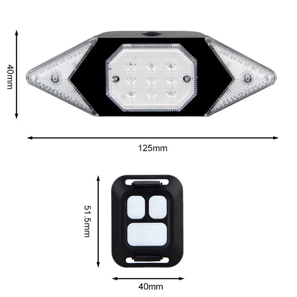 USB Rear Bicycle Tail Light Wireless Remote and Horn MTB Road