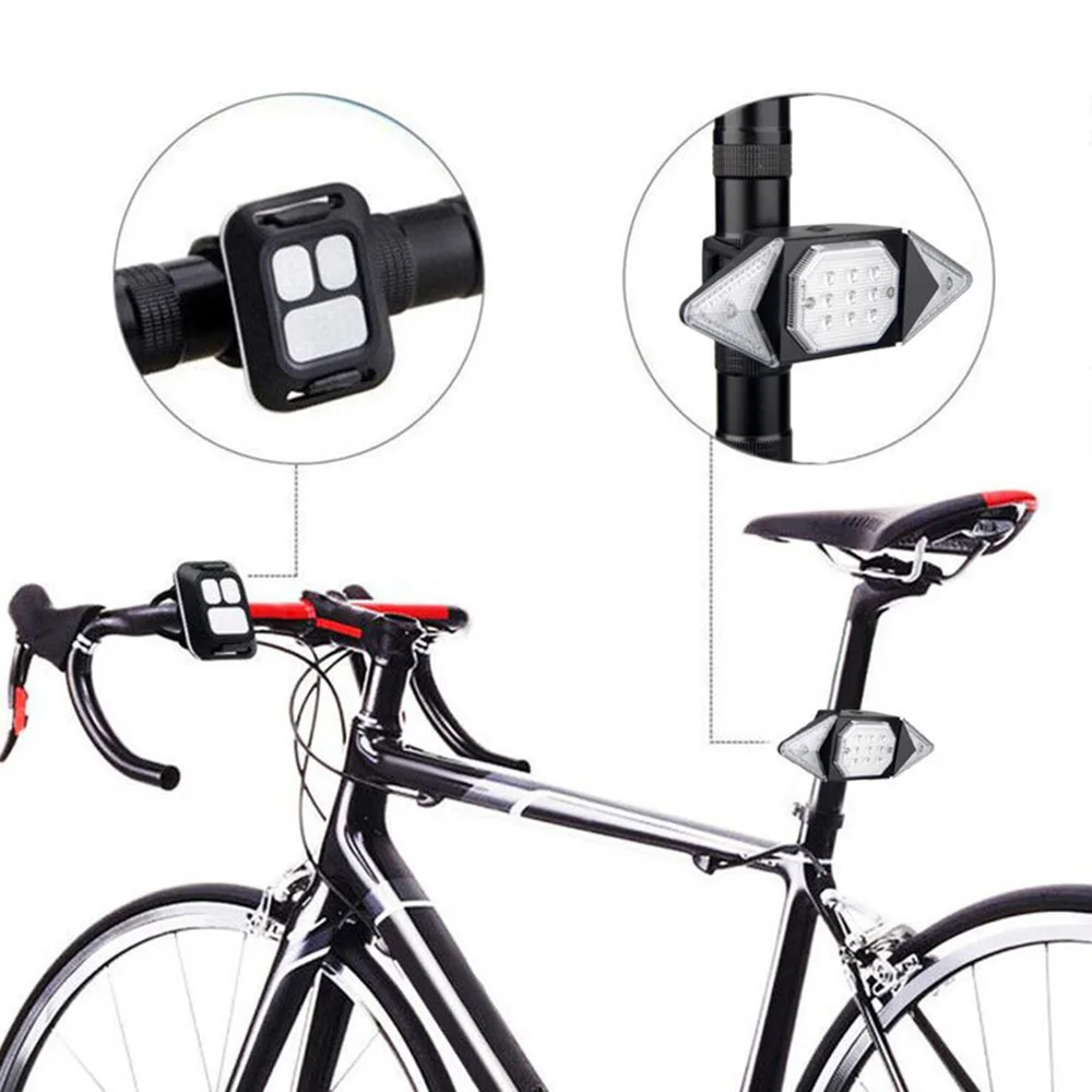 USB Rear Bicycle Tail Light Wireless Remote and Horn MTB Road