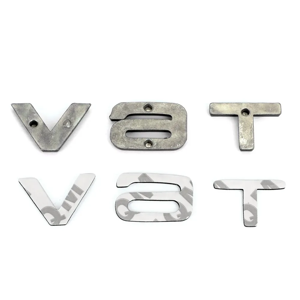 V6T Emblem Badge Fit Audi A1 A3 A4 A5 A6 A7 Q3 Q5 Q7 S6 S7 S8 S4 SQ5 Svart