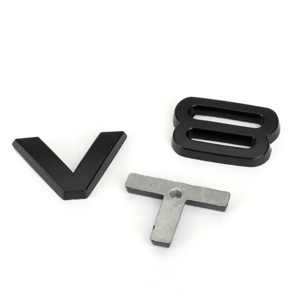 V8T Emblem Badge Fit Audi A1 A3 A4 A5 A6 A7 Q3 Q5 Q7 S6 S7 S8 S4 SQ5 Svart generisk