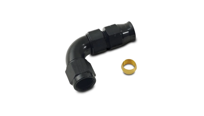 Vibrant 1/2In Tube to -8AN Female 90 Degree Union Adapter Fitting w/ Olive Inserts